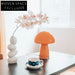 Modern Minimalist Orange Glass Mushroom Desk Lamp with Metal Base