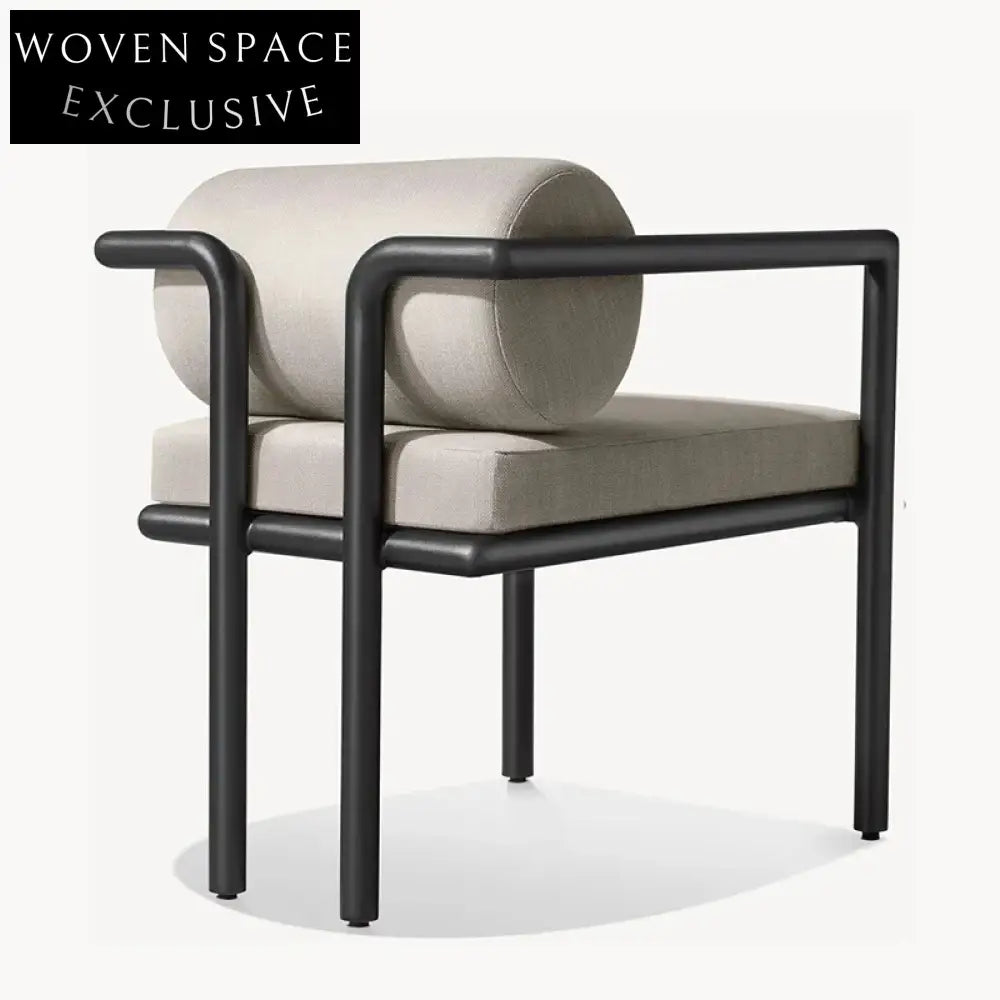 Modern Minimalist Outdoor Aluminum Dining Armchair for Patio Garden Balcony
