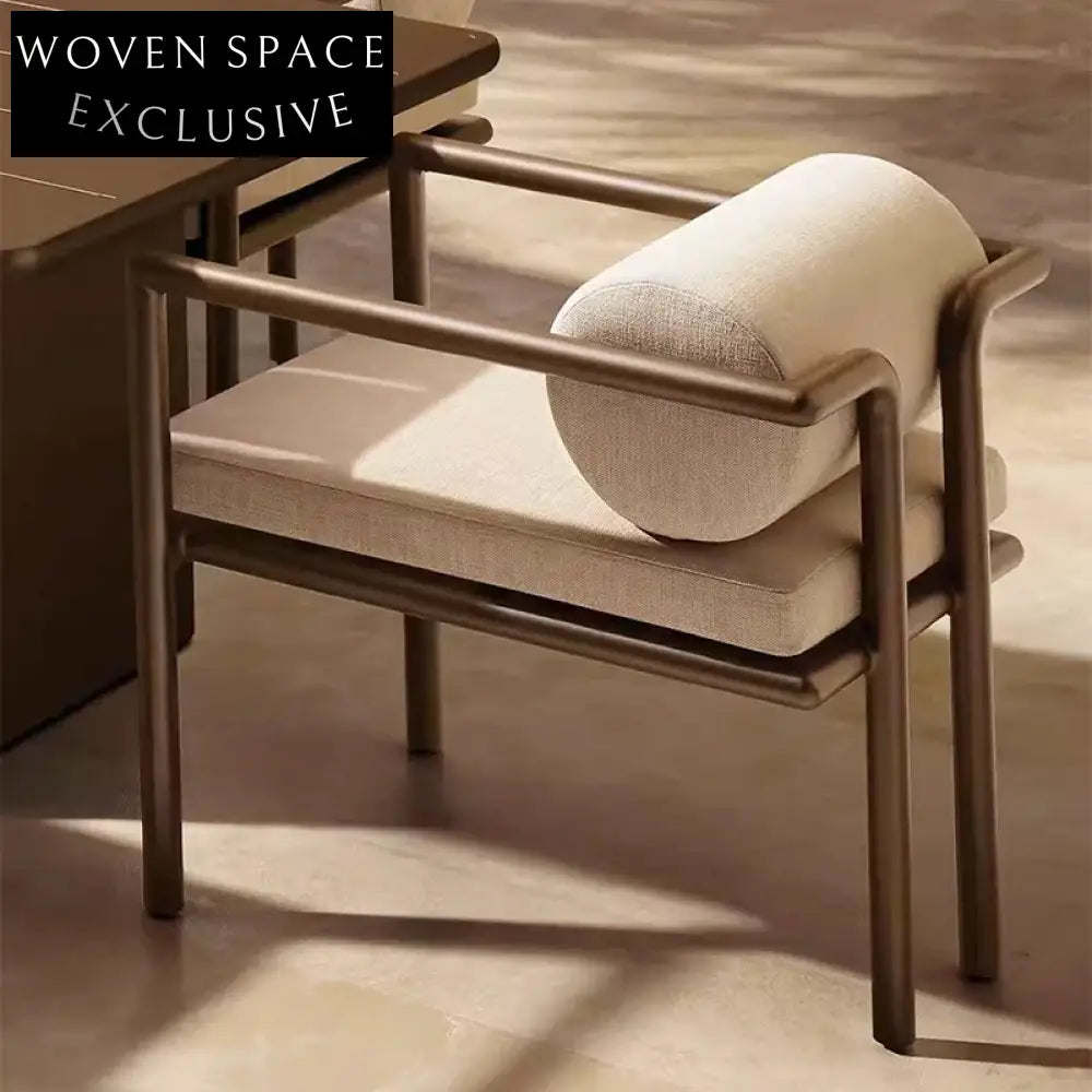 Modern Minimalist Outdoor Aluminum Dining Armchair for Patio Garden Balcony