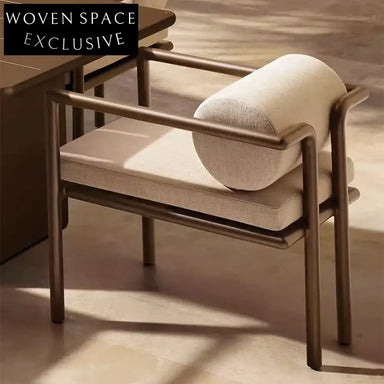 Modern Minimalist Outdoor Aluminum Dining Armchair for Patio Garden Balcony