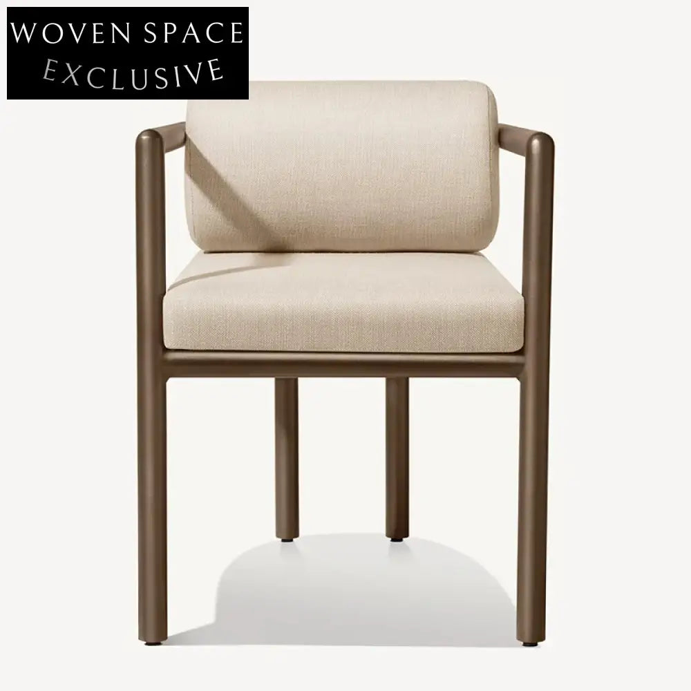 Modern Minimalist Outdoor Aluminum Dining Armchair for Patio Garden Balcony