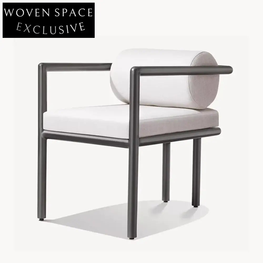 Modern Minimalist Outdoor Aluminum Dining Armchair for Patio Garden Balcony