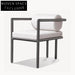 Modern Minimalist Outdoor Aluminum Dining Armchair for Patio Garden Balcony