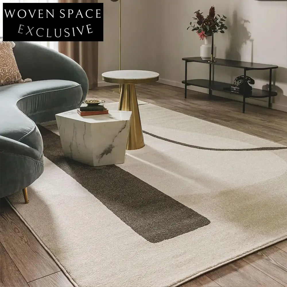 Modern Minimalist Plush Area Rug Latex Backed Quiet Style Living Room Decor