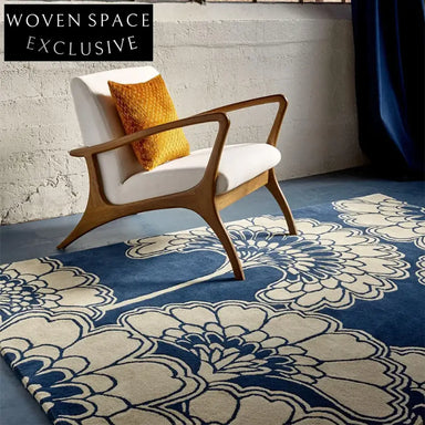 Modern Minimalist Polyester Area Rug for Bedroom Living Room, Handmade Geometric Carpet