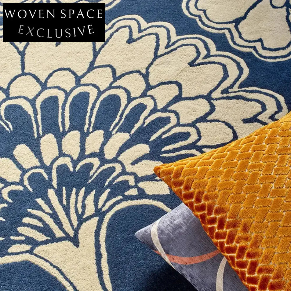 Modern Minimalist Polyester Area Rug for Bedroom Living Room, Handmade Geometric Carpet