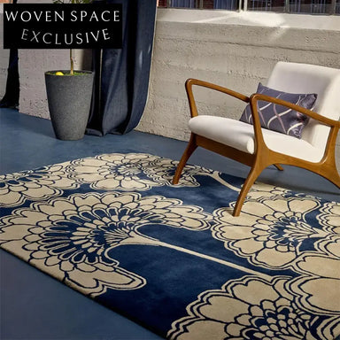 Modern Minimalist Polyester Area Rug for Bedroom Living Room, Handmade Geometric Carpet