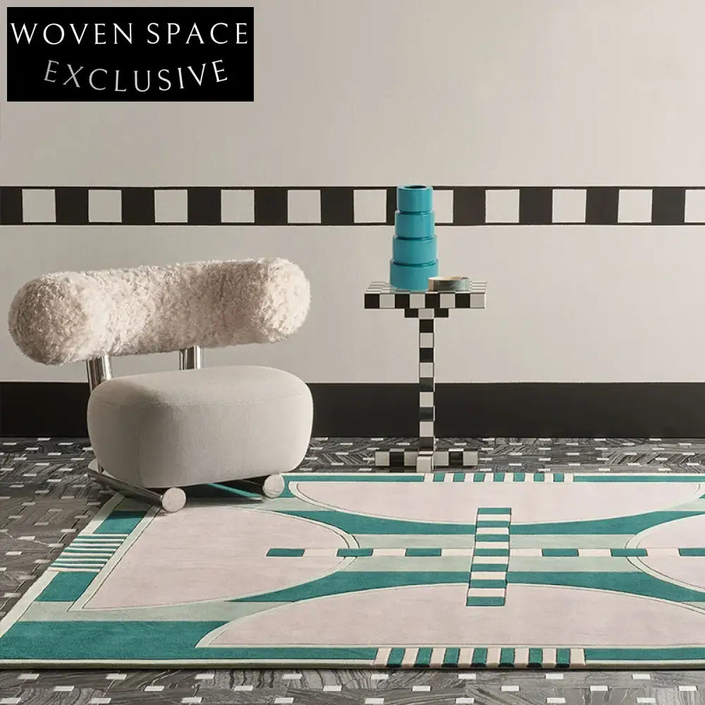 Modern Minimalist Polyester Area Rug for Living Room & Bedroom Decor