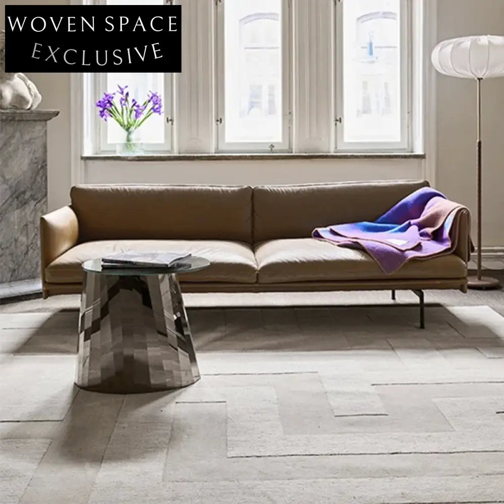 Modern Minimalist Polyester Area Rug - Geometric Design for Living Room & Bedroom