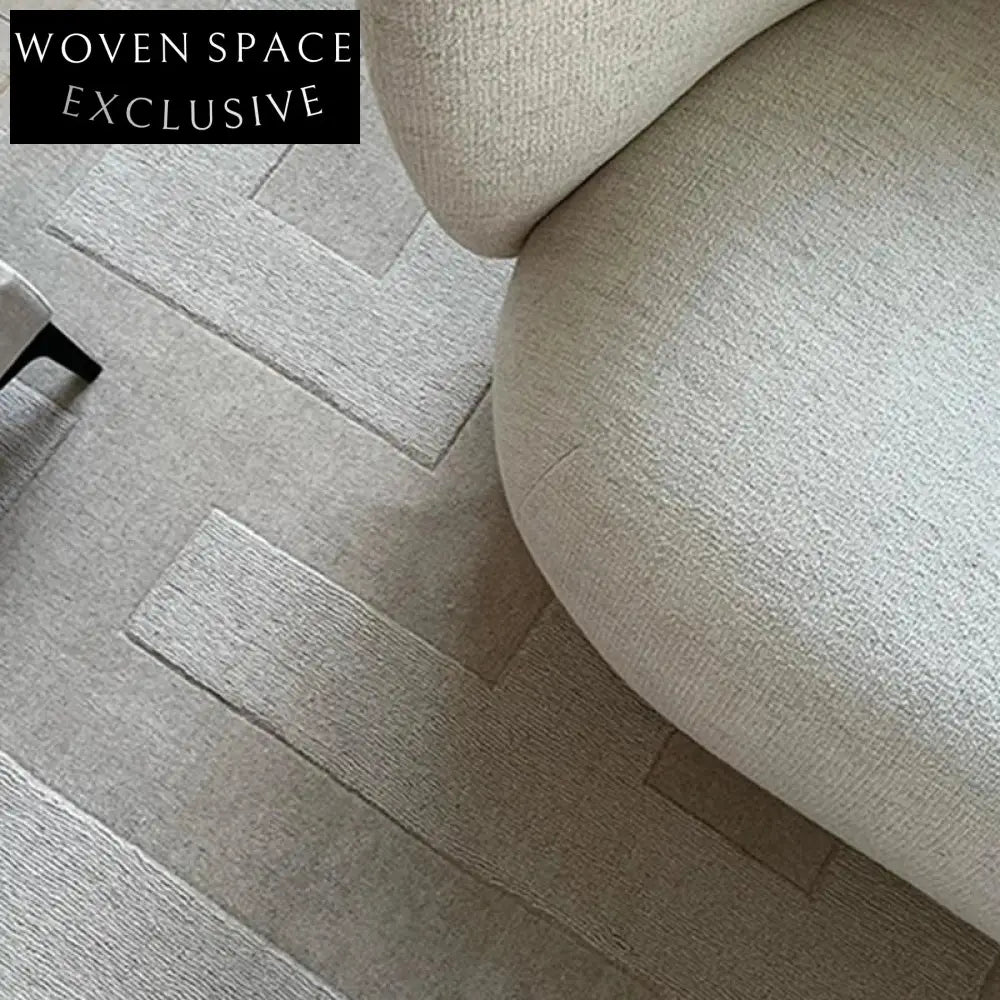 Modern Minimalist Polyester Area Rug - Geometric Design for Living Room & Bedroom