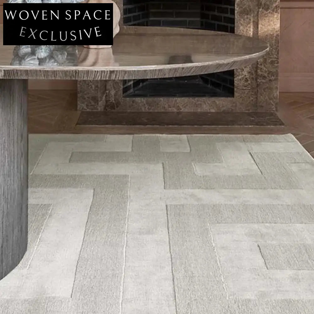 Modern Minimalist Polyester Area Rug - Geometric Design for Living Room & Bedroom