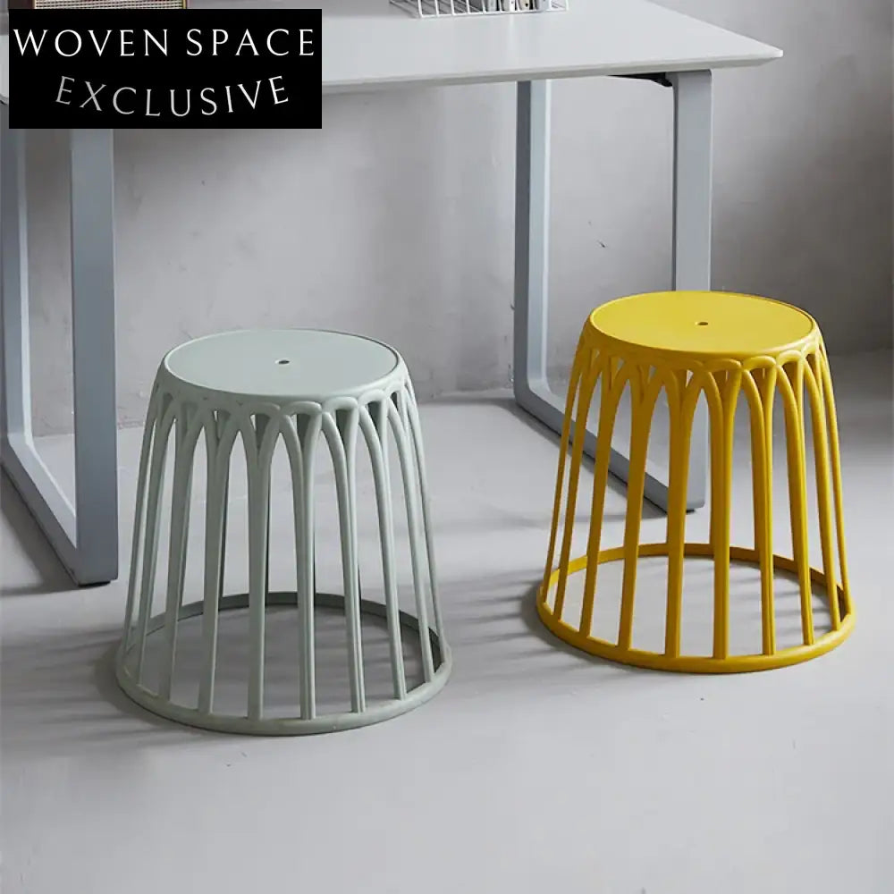 Modern Minimalist PP Plastic Round Coffee Table Side Stool Furniture Living Room