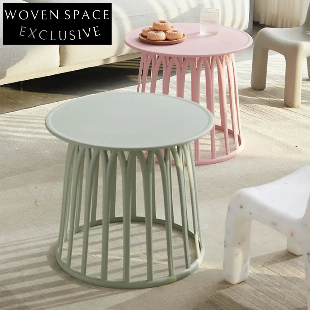 Modern Minimalist PP Plastic Round Coffee Table Side Stool Furniture Living Room