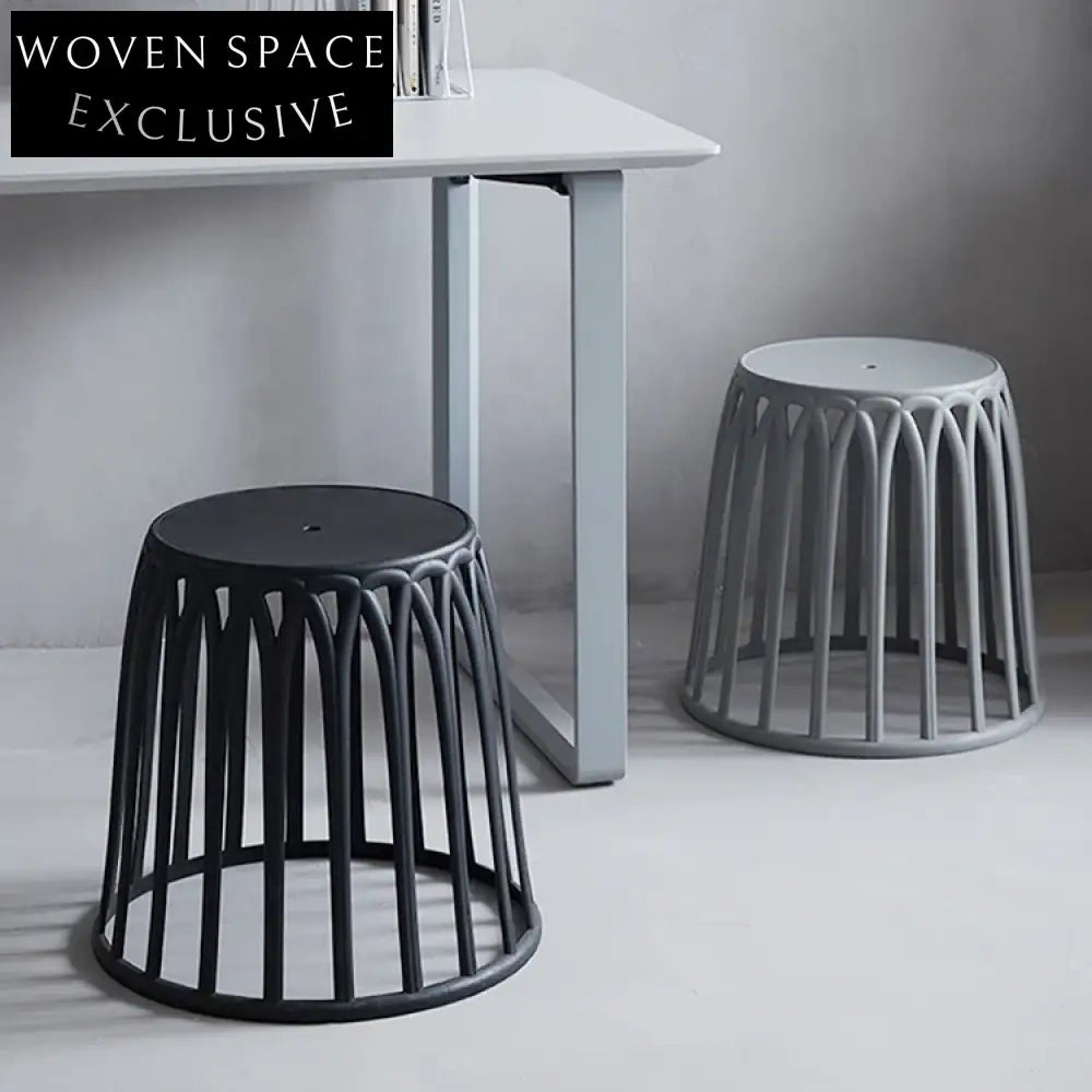 Modern Minimalist PP Plastic Round Coffee Table Side Stool Furniture Living Room