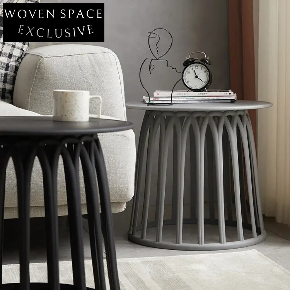 Modern Minimalist PP Plastic Round Coffee Table Side Stool Furniture Living Room