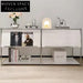 Modern Minimalist Push-Pull MDF Stainless Steel Frame Modular Accent Cabinet