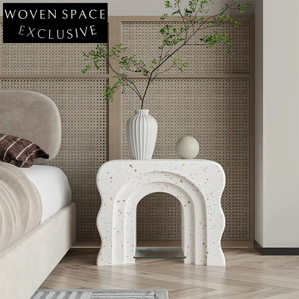 Modern Minimalist Resin Wave Design Living Room Sofa Side Coffee Table