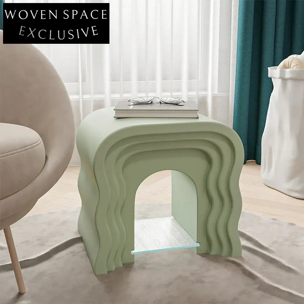 Modern Minimalist Resin Wave Design Living Room Sofa Side Coffee Table