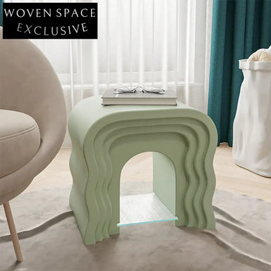 Modern Minimalist Resin Wave Design Living Room Sofa Side Coffee Table