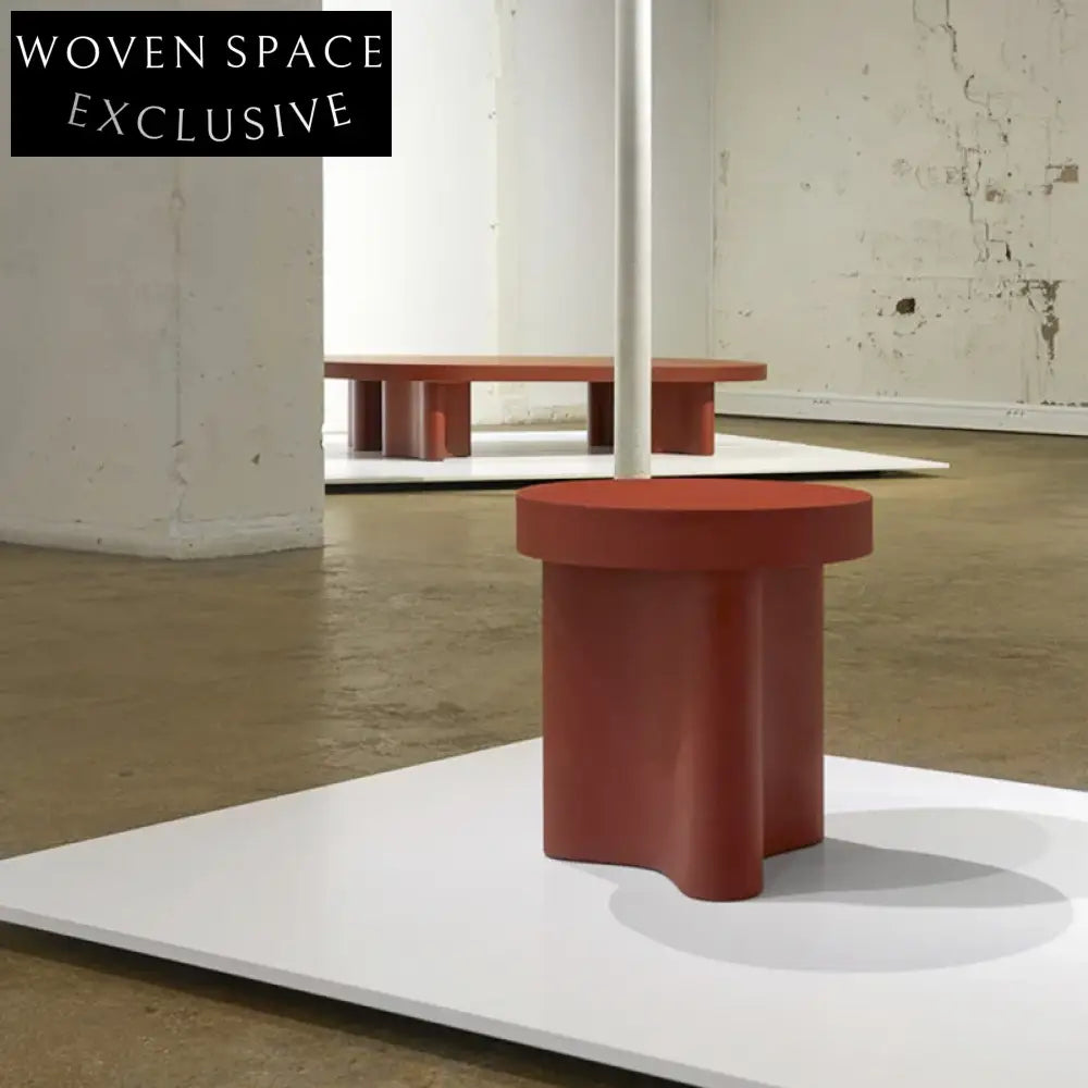 Modern Minimalist Round MDF Side Tea Table with Cross Base