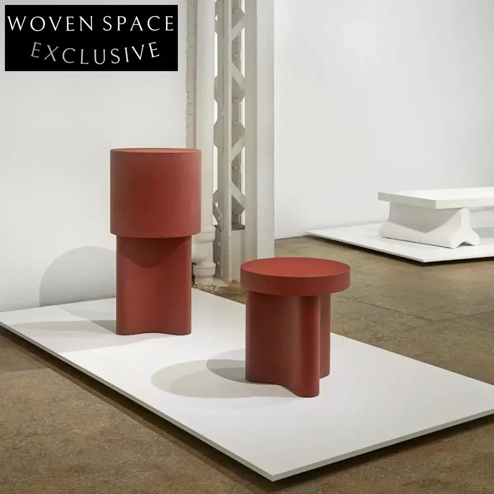 Modern Minimalist Round MDF Side Tea Table with Cross Base