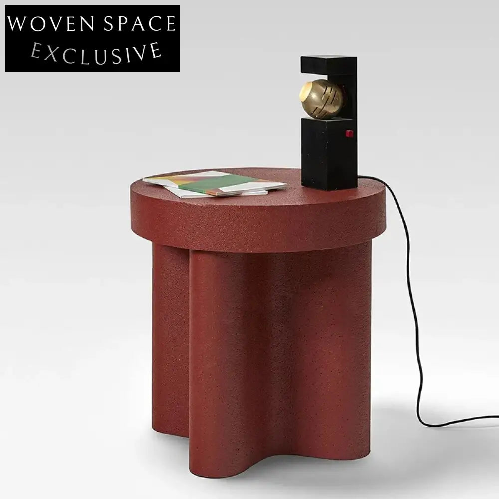 Modern Minimalist Round MDF Side Tea Table with Cross Base