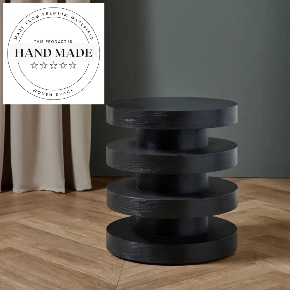 Modern Minimalist Round Solid Wood Frame Decorative Side Table