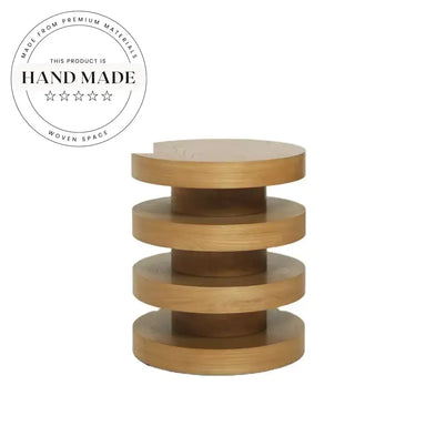 Modern Minimalist Round Solid Wood Frame Decorative Side Table