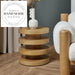 Modern Minimalist Round Solid Wood Frame Decorative Side Table