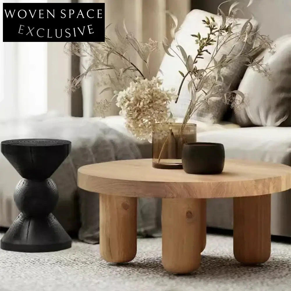 Modern Minimalist Round Wood Coffee Table for Contemporary Living Spaces