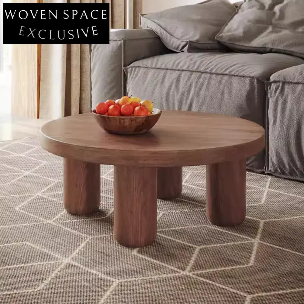 Modern Minimalist Round Wood Coffee Table for Contemporary Living Spaces