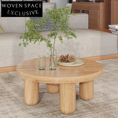 Modern Minimalist Round Wood Coffee Table for Contemporary Living Spaces