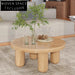 Modern Minimalist Round Wood Coffee Table for Contemporary Living Spaces