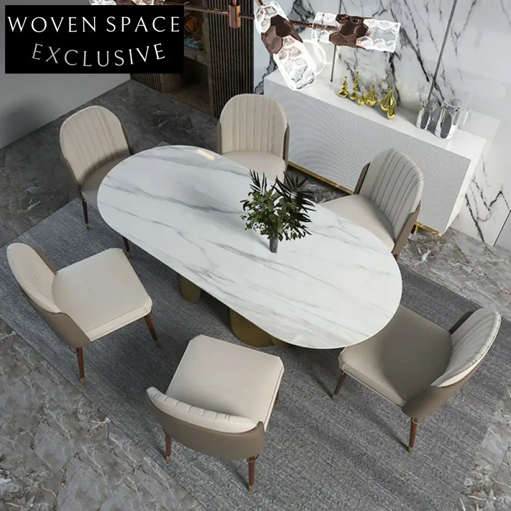 Modern Minimalist Slated Board Kitchen Dining Table with Stainless Steel Base