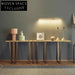Modern Minimalist Solid Oak Gold Metal Console Table for Living Room