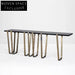 Modern Minimalist Solid Oak Gold Metal Console Table for Living Room