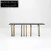 Modern Minimalist Solid Oak Gold Metal Console Table for Living Room