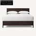 Modern Minimalist Solid Oak King Bed Frame with Upholstered High Headboard