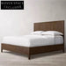Modern Minimalist Solid Oak Wood Frame King Size Industrial Style Platform Bed