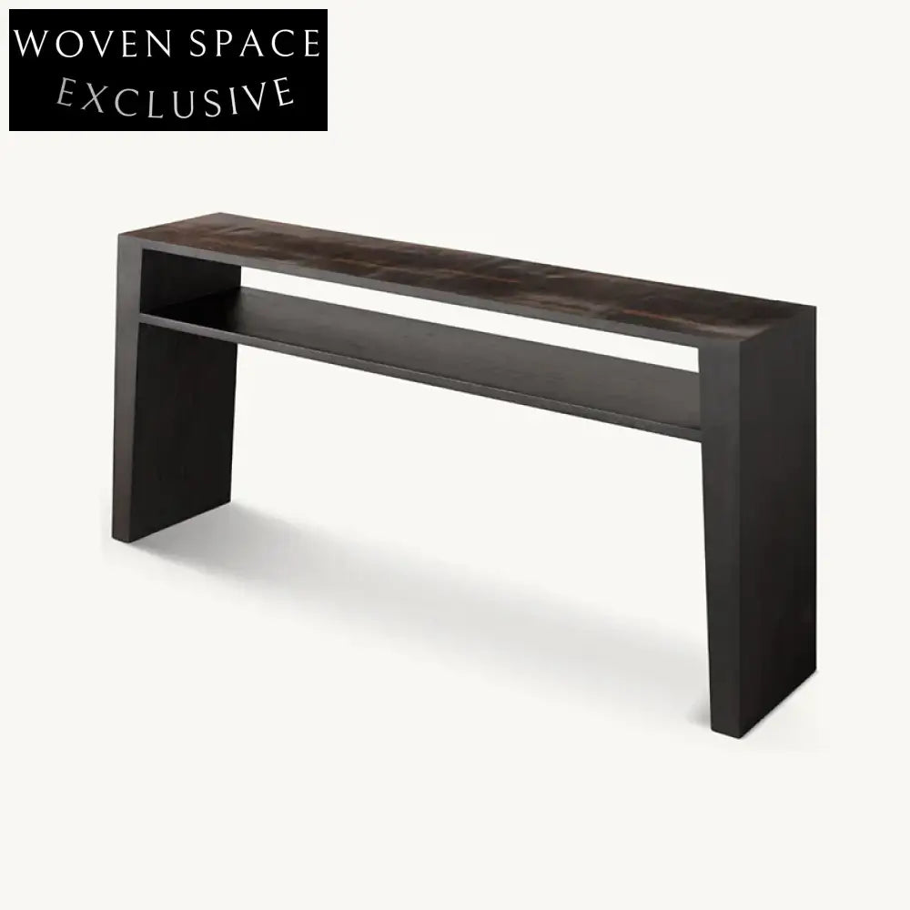 Modern Minimalist Solid Oak Wood Living Room Console Table TV Unit