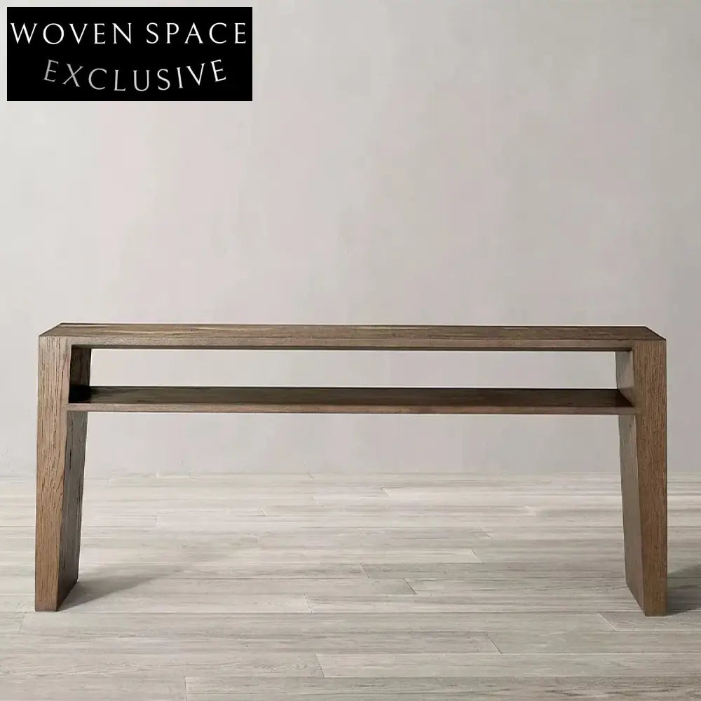 Modern Minimalist Solid Oak Wood Living Room Console Table TV Unit