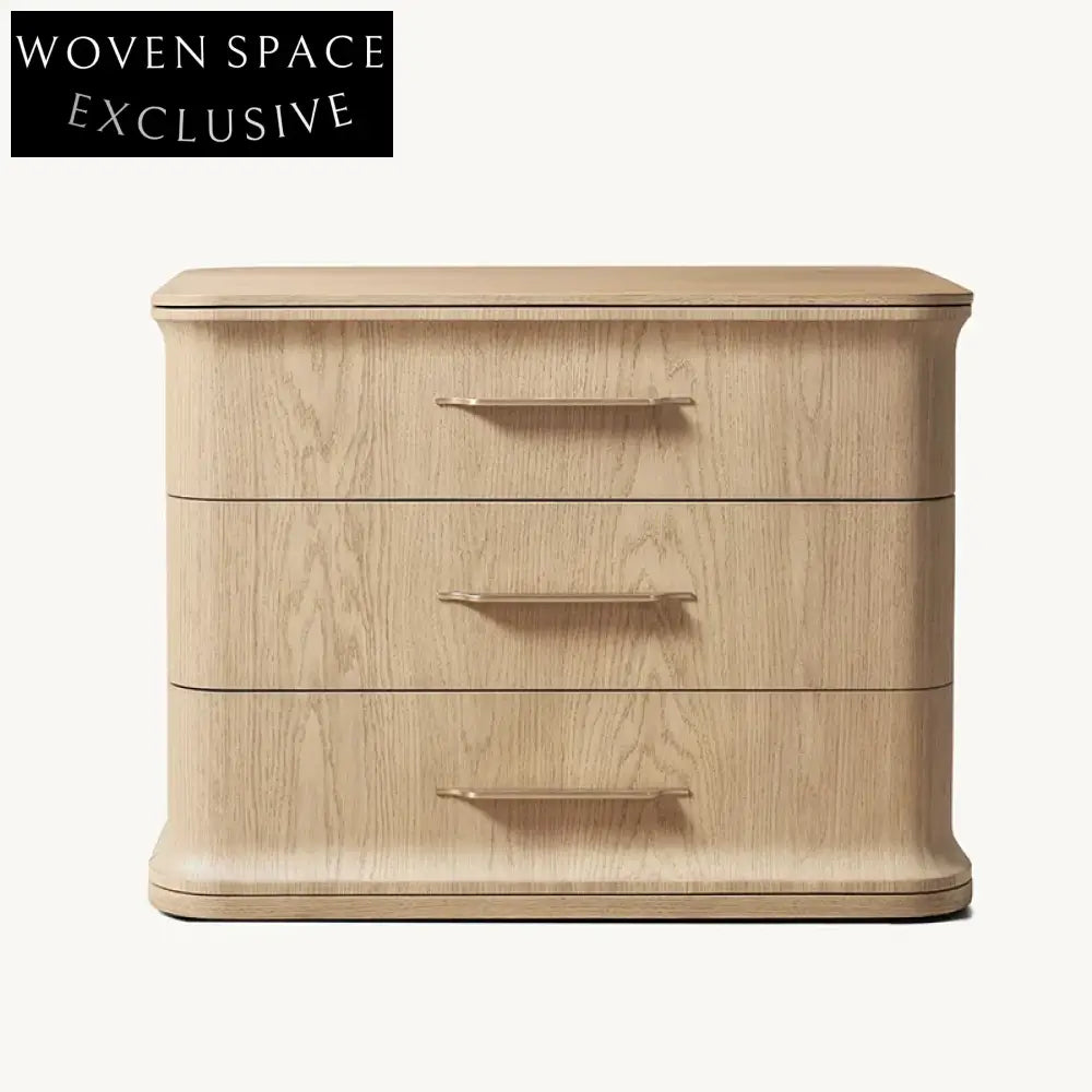 Modern Minimalist Solid Oak Wood Nightstand with Storage Drawer for Bedroom