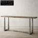 Modern Minimalist Solid Oak Wood Top Metal Legs Versatile Console Table