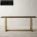 Modern Minimalist Solid Oak Wood Top Metal Legs Versatile Console Table
