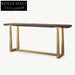 Modern Minimalist Solid Oak Wood Top Metal Legs Versatile Console Table