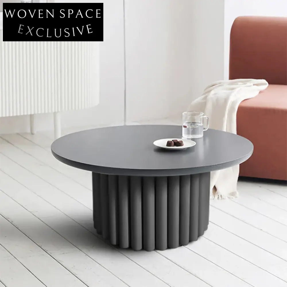 Modern Minimalist Solid Wood Cylinder Sofa Side Accent Coffee Table