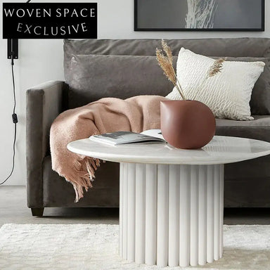 Modern Minimalist Solid Wood Cylinder Sofa Side Accent Coffee Table