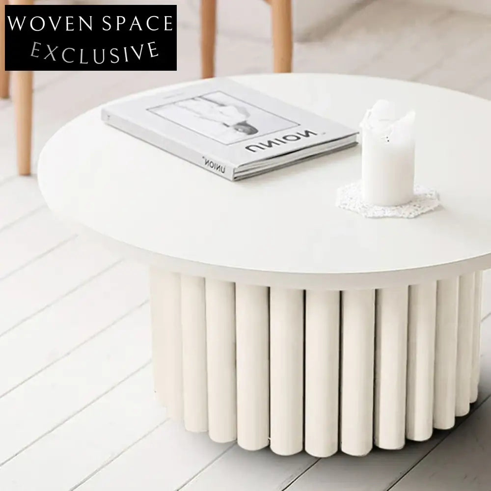 Modern Minimalist Solid Wood Cylinder Sofa Side Accent Coffee Table