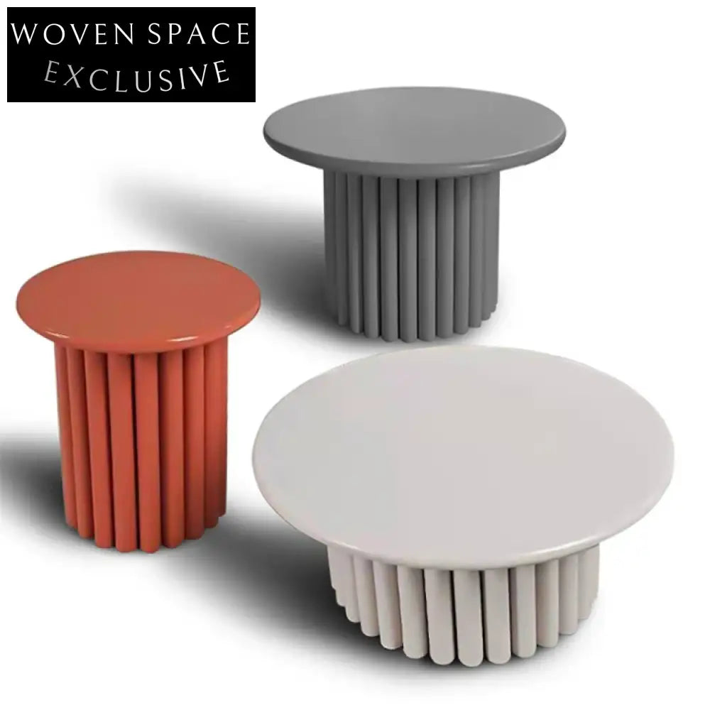 Modern Minimalist Solid Wood Cylinder Sofa Side Accent Coffee Table