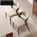 Modern Minimalist Solid Wood Dining Chair, Leather Upholstered for Home & Cafe